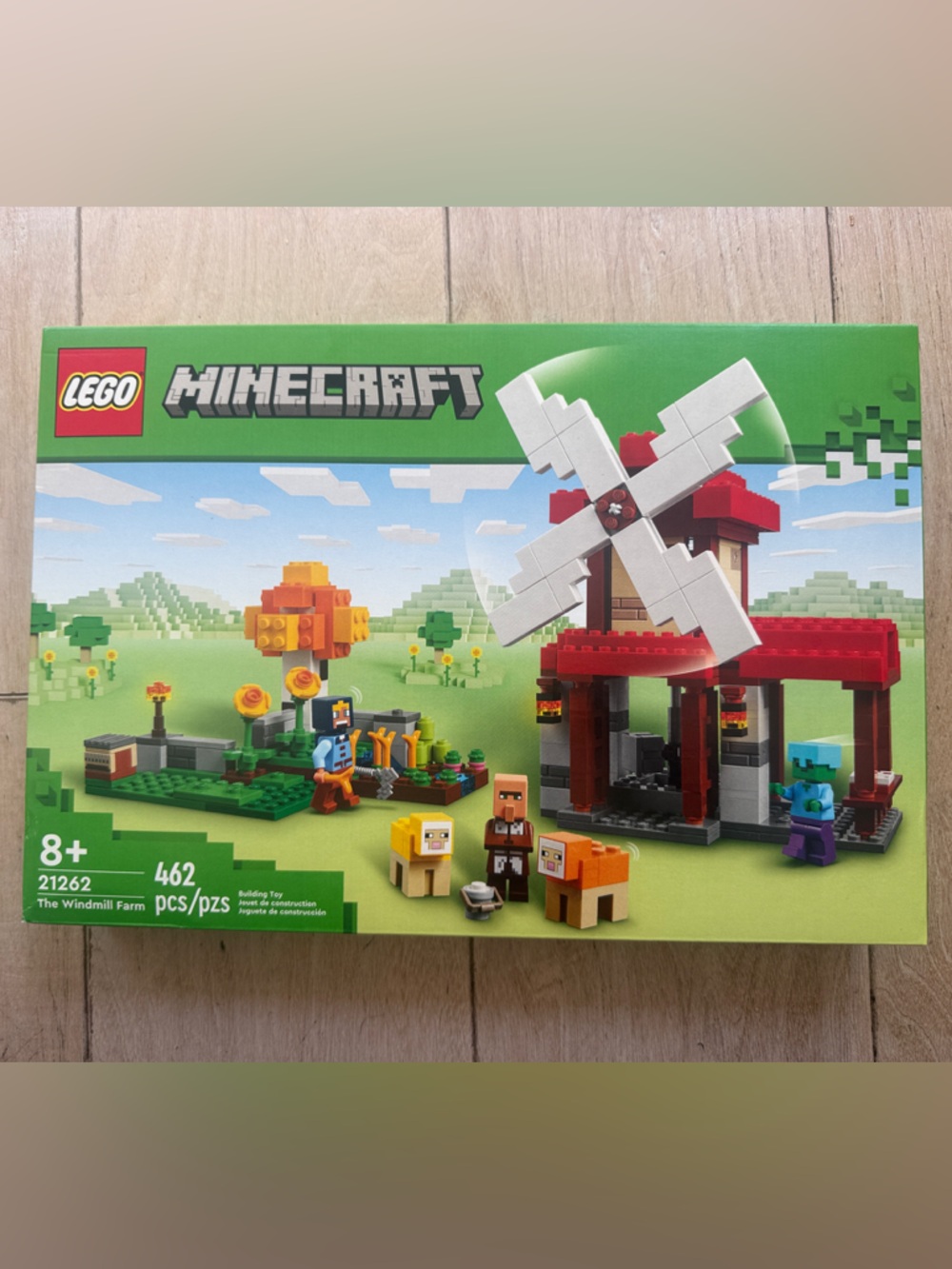 LEGO Minecraft Windmill Set - Green White Red Orange Yellow